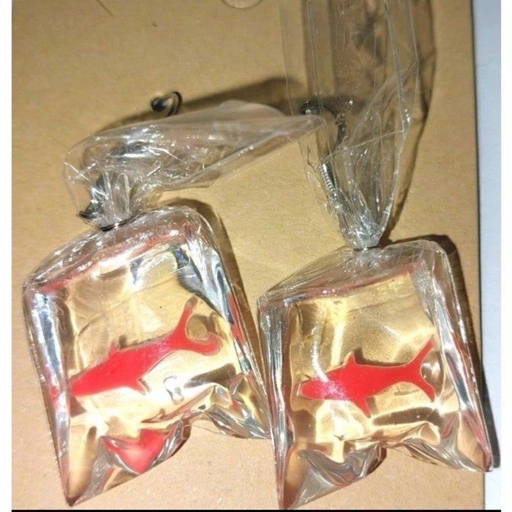 Fish in a bag earrings